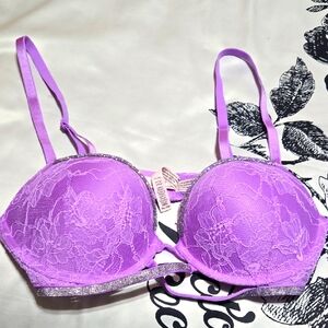Elegant Purple Lace Bra